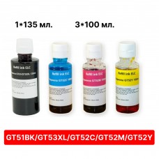 Комплект чернил 4 цвета  GT51BK/GT53XL-135мл, GT52C, GT52Y, GT52M 3x100мл для HP GT 5810 ELC Dye