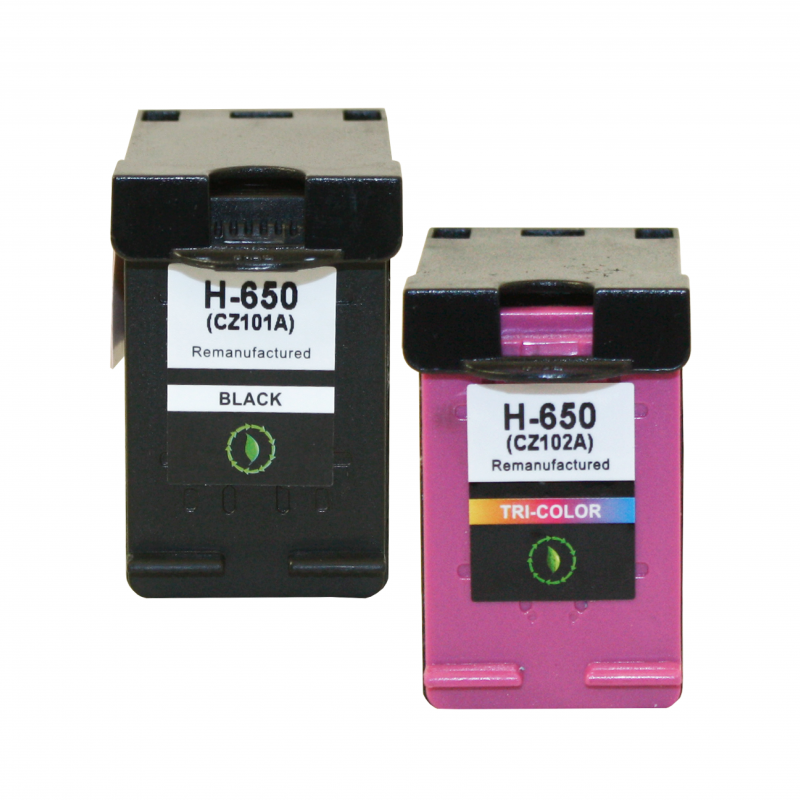 Комплект картриджей 650  для HP DeskJet-1015/1515/1516 (CZ101AE  и CZ102AE) ELC
