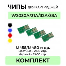 Комплект чипов для картриджей W2030A/W2031A/W2032A/W2033A HP Color LaserJet / CLJ-M455/CLJ-M480 ELC