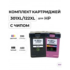 Комплект картриджей CH563HE 301XL 122XL BK + CH564HE 122XL Color для HP DeskJet-1000  ELC